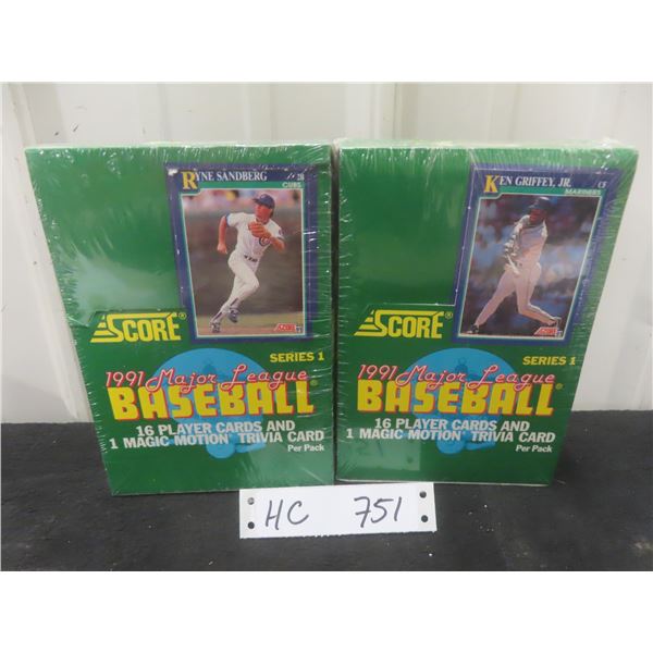 2 Sealed 1991 Score Major League Baseball Card Sets