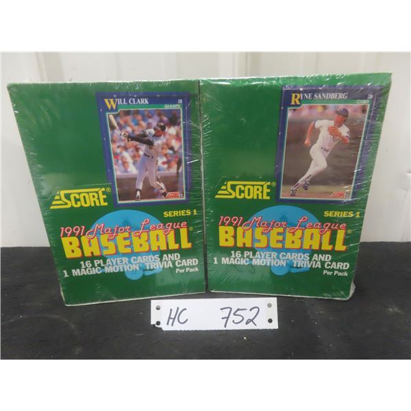 2 Sealed 1991 Score Major League Baseball Card Sets