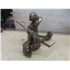 Image 4 : Two Custom Made Metal Sculptures, 11 1/2" and 6 1/2" Tall, and Four Shot Glasses