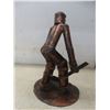 Image 7 : Two Custom Made Metal Sculptures, 11 1/2" and 6 1/2" Tall, and Four Shot Glasses