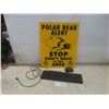 Image 1 : HP Keyboard and Wireless Mouse w/ Cardboard Sign "Polar Bear Alert", 20" x 16"