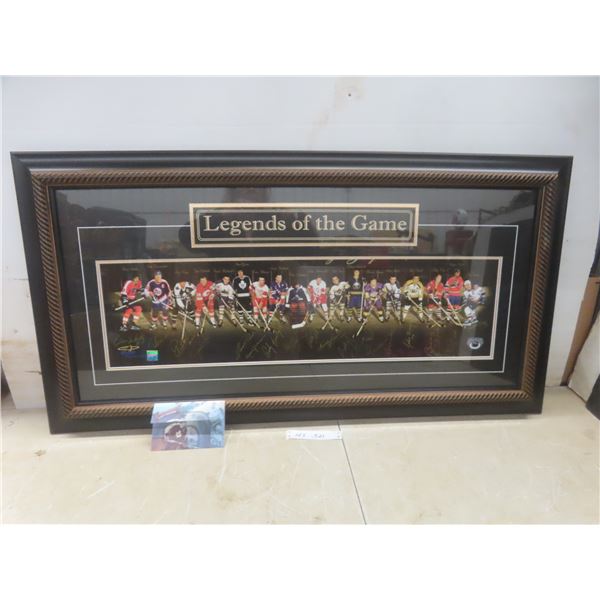 Legends of the Game Autographed Framed Picture w/ COA, 21" x 39 1/2"