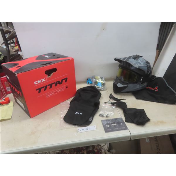 CKX Titan Snowmobile Helmet - Like New! Size XXXL, Incl Two Pairs of Goggles and New Balaclava