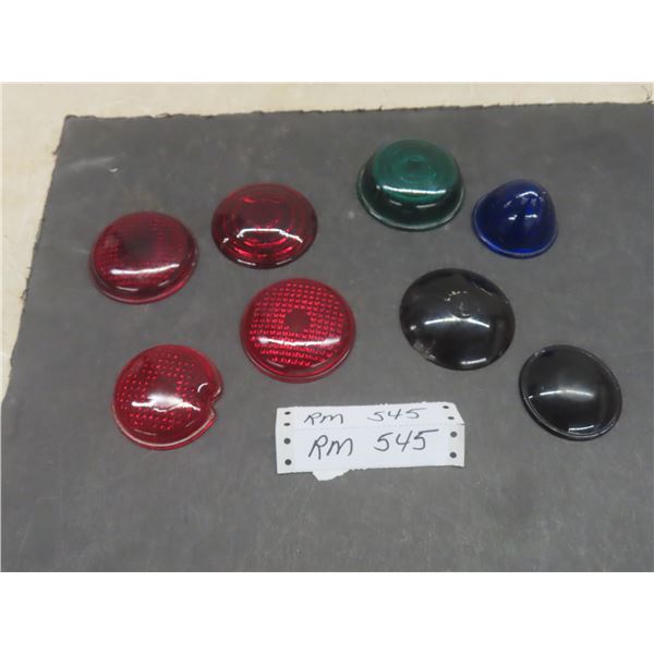 Eight Vtg Red, Green and Purple Auto Light Lens