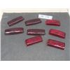 Image 1 : Eight Vtg Red Rectangular Auto Light Lens