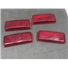 Image 2 : Eight Vtg Red Rectangular Auto Light Lens