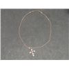 Image 5 : New 18K Gold Plated 32.0MM Simulated Diamond CZ Cross Necklace, Chain 17" Long