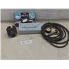 Image 1 : Vtg Auto Spark Plug Tire Pump, Dash Clock and Glove Box Accessory Set