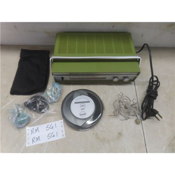 Vtg Sears Radio, Ear Plugs and CD Disc Repair Tool