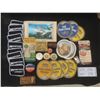 Image 1 : Two Vtg Brantford Booklets, Seven General Store Tins, Two Match Boxes, RCMP Picture