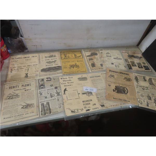 Twelve Antq Farm Power and Hardware Original Newspaper Ads Dated 1902 and 1904, JI Case