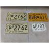 Image 1 : Four Vtg License Plates, Buffalo Manitoba, Alaska and Snowmobile