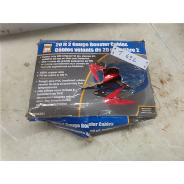 New 20 Foot Two Gauge Booster Cables