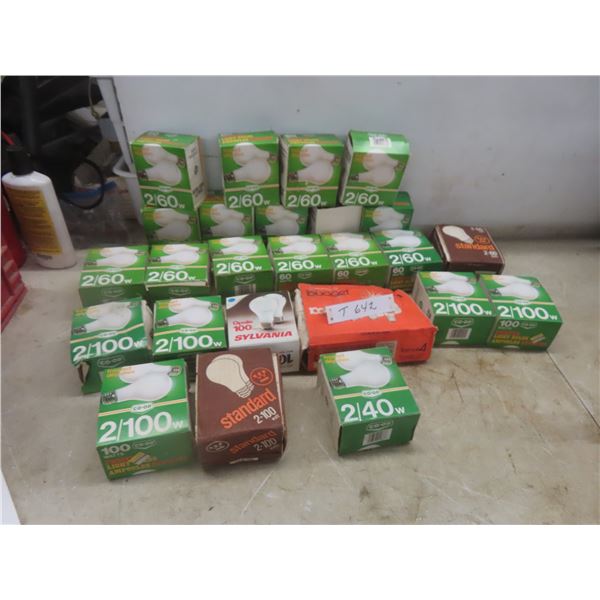 New Old Stock Incandescent Light Bulbs, 40, 60 and 100 Watt