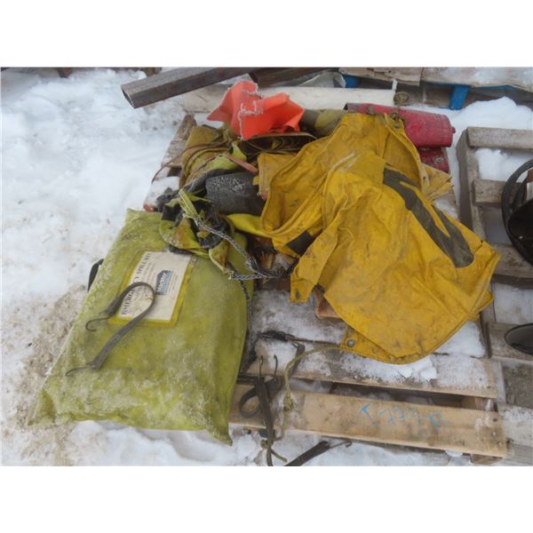 Pallet Lot of Wide Load Flags, Emergency Spill Kit, and More
