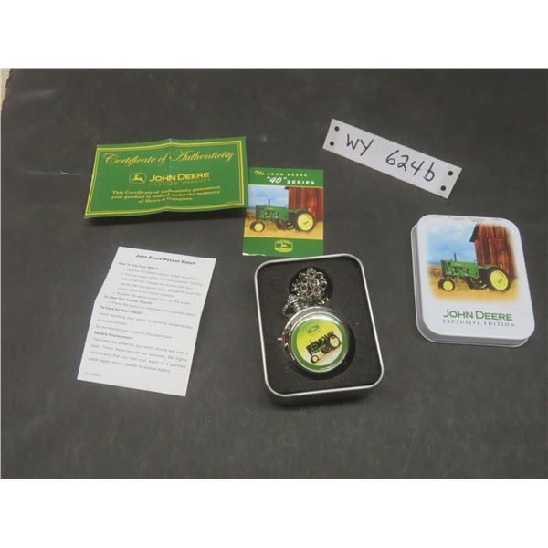 John Deere Pocket Watch w/ Collector Case and COA