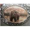Image 4 : 2 Belt Buckles: Brass Honda Goldwing and Western Style w/ Grizzly Bear