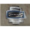 Image 13 : Grand Prix Snowmobile Oil Tin Arctic Cat Emblem Mercury Marine Medallion (has damage) and More