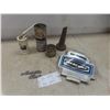 Image 1 : Grand Prix Snowmobile Oil Tin Arctic Cat Emblem Mercury Marine Medallion (has damage) and More