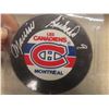 Image 2 : 2 Pucks Winnipeg Gaults & Montreal Canadiens Autographed + Wayne Gretzky Card Sealed Pkg McDonalds