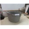 Image 1 : Galvanized Tub & Vtg Clothes Plunger
