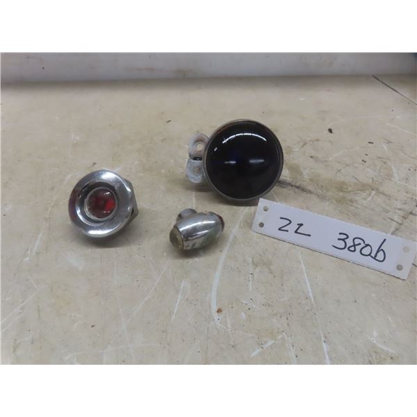 Vtg Motorcycle Fog Light w/ Dark Blue Lens and 1968 Mopar Plymouth/Dodge Marker Light