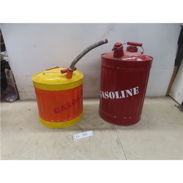 Two Metal Gasoline Containers