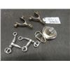 Image 1 : Miniature Replica Spurs, Tom Thumb Horse Bit, and Cowboy Hat