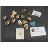 Image 1 : Heart Pins Incl Vtg Brass Girl Guides of Canada Pin and Two Push Pins