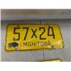 Image 2 : Four Manitoba License Plates (1976, 1964 Pair, 1965, 1969) Plus Novelty Plate in Original Packaging