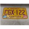 Image 4 : Four Manitoba License Plates (1976, 1964 Pair, 1965, 1969) Plus Novelty Plate in Original Packaging