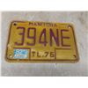 Image 6 : Four Manitoba License Plates (1976, 1964 Pair, 1965, 1969) Plus Novelty Plate in Original Packaging