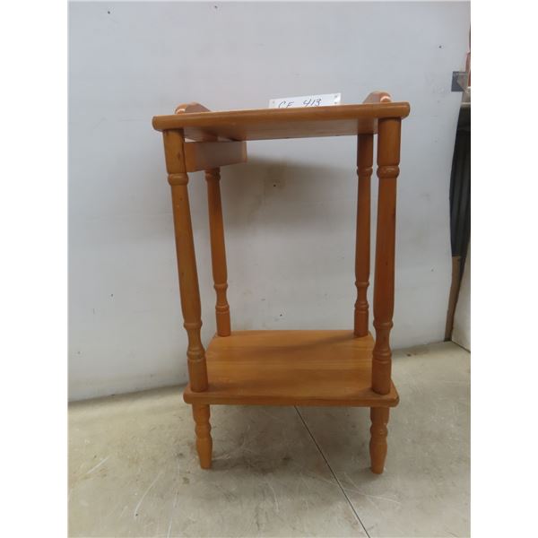 Wooden Telephone or Plant Stand Measuring 26" x 14 1/2" x 11 1/2"