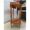 Image 6 : Wooden Telephone or Plant Stand Measuring 26" x 14 1/2" x 11 1/2"