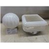 Image 1 : 2 Art Deco Ceiling Light Fixtures with Chrome Bases