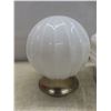 Image 2 : 2 Art Deco Ceiling Light Fixtures with Chrome Bases