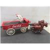 Image 13 : Cast Iron Coca-Cola Wagon w/ Pair of Horses