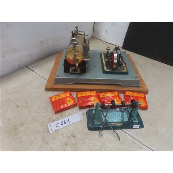 Vintage Fleischmann Model Steam Engine With Four Packages Of Solid Fuel
