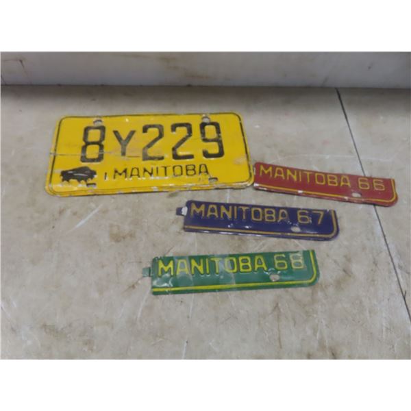 Manitoba License Plates and Tags from the 1960's