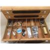 Image 4 : Three-Drawer Wood Chest Filled With Assorted Hardware And Fasteners