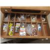 Image 5 : Three-Drawer Wood Chest Filled With Assorted Hardware And Fasteners