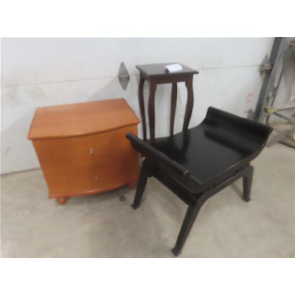 Nightstand, Plant Stand, And Stool, Nightstand Measures