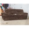 Image 1 : Three-Seat Microsuede Couch, 91" Wide