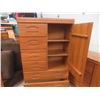Image 19 : Five-Piece Oak-Style Bedroom Suite Including Two Nightstands (), Two Armoires (), And Dresser