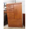 Image 24 : Five-Piece Oak-Style Bedroom Suite Including Two Nightstands (), Two Armoires (), And Dresser