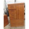 Image 25 : Five-Piece Oak-Style Bedroom Suite Including Two Nightstands (), Two Armoires (), And Dresser
