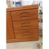 Image 36 : Five-Piece Oak-Style Bedroom Suite Including Two Nightstands (), Two Armoires (), And Dresser