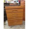 Image 9 : Five-Piece Oak-Style Bedroom Suite Including Two Nightstands (), Two Armoires (), And Dresser