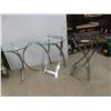 Image 10 : Four Chrome And Glass-Top End Tables, Largest Measures