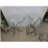 Image 2 : Four Chrome And Glass-Top End Tables, Largest Measures